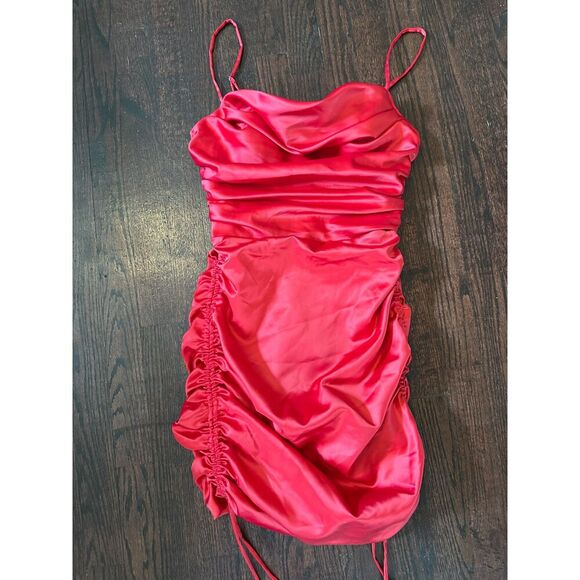 Oh Polly All For You Red Lace trim Mini Dress Size 4 - Picture 2 of 10